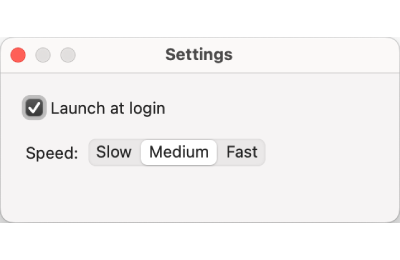 Speed settings